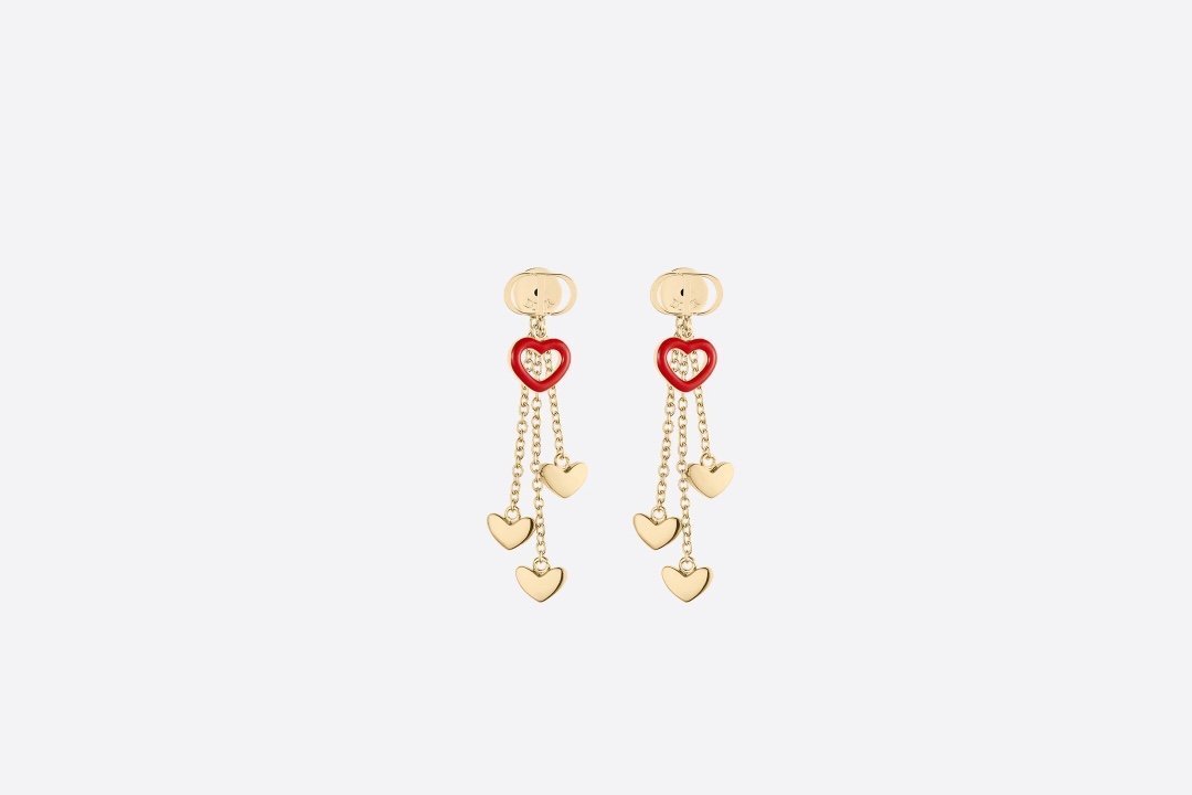 DIOR Fashion love long gold earrings