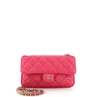 Chanel Foldable Tote Bag with Chain Quilted Caviar with Printed Nylon