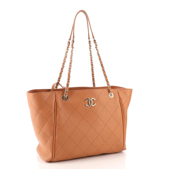 Chanel CC Open Shopping Tote Stitched Leather Large