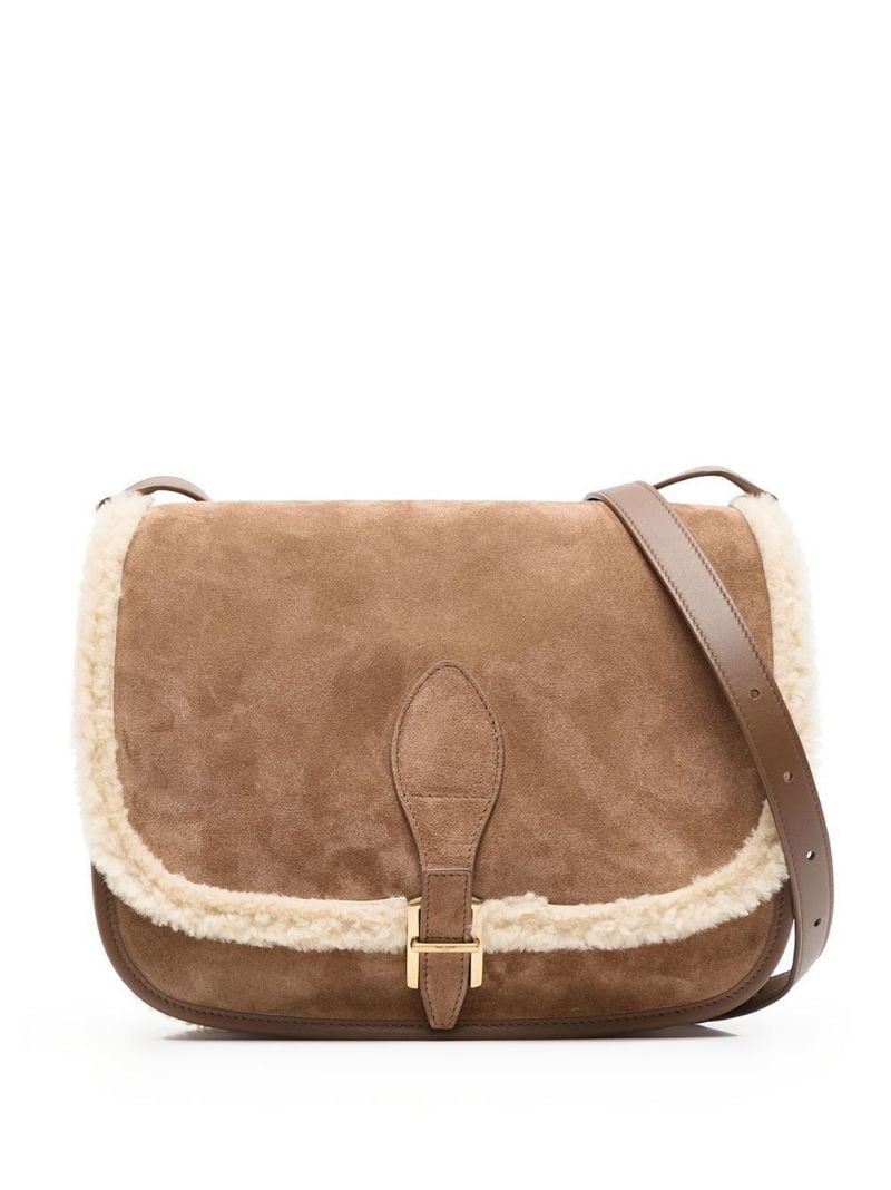 New Trends Medium Francoise Satchel in Suede and Shearling