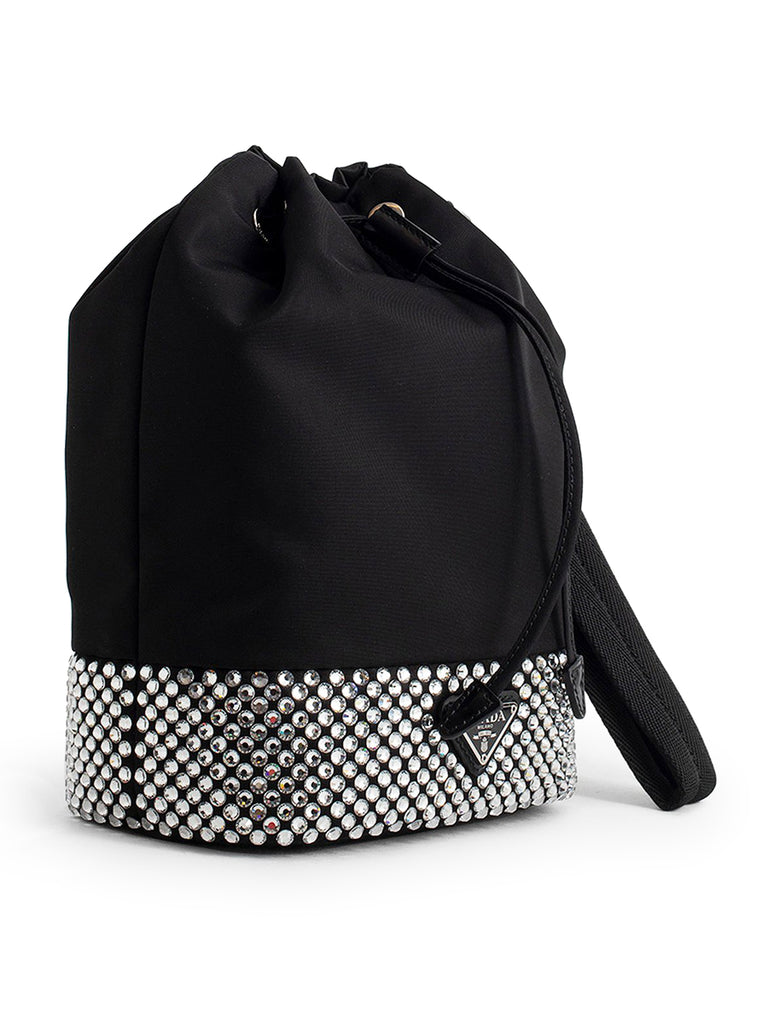 Prada Bucket Re-Nylon Bag with Artificial Crystals