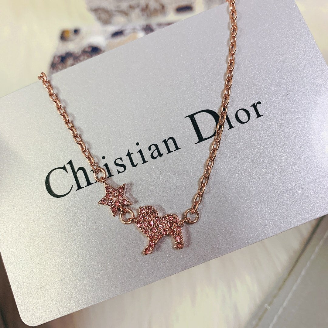 DIOR Luxury Rose Gold Lion Pendant Necklace