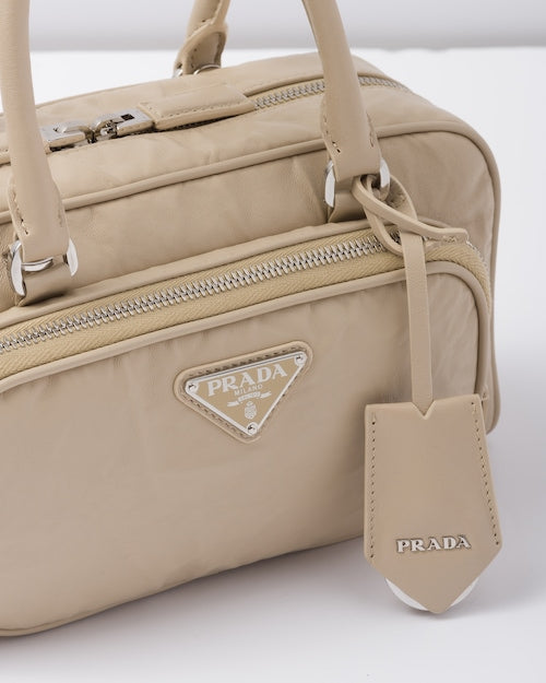 Prada Antique nappa leather multi-pocket top-handle bag - Desert Beige