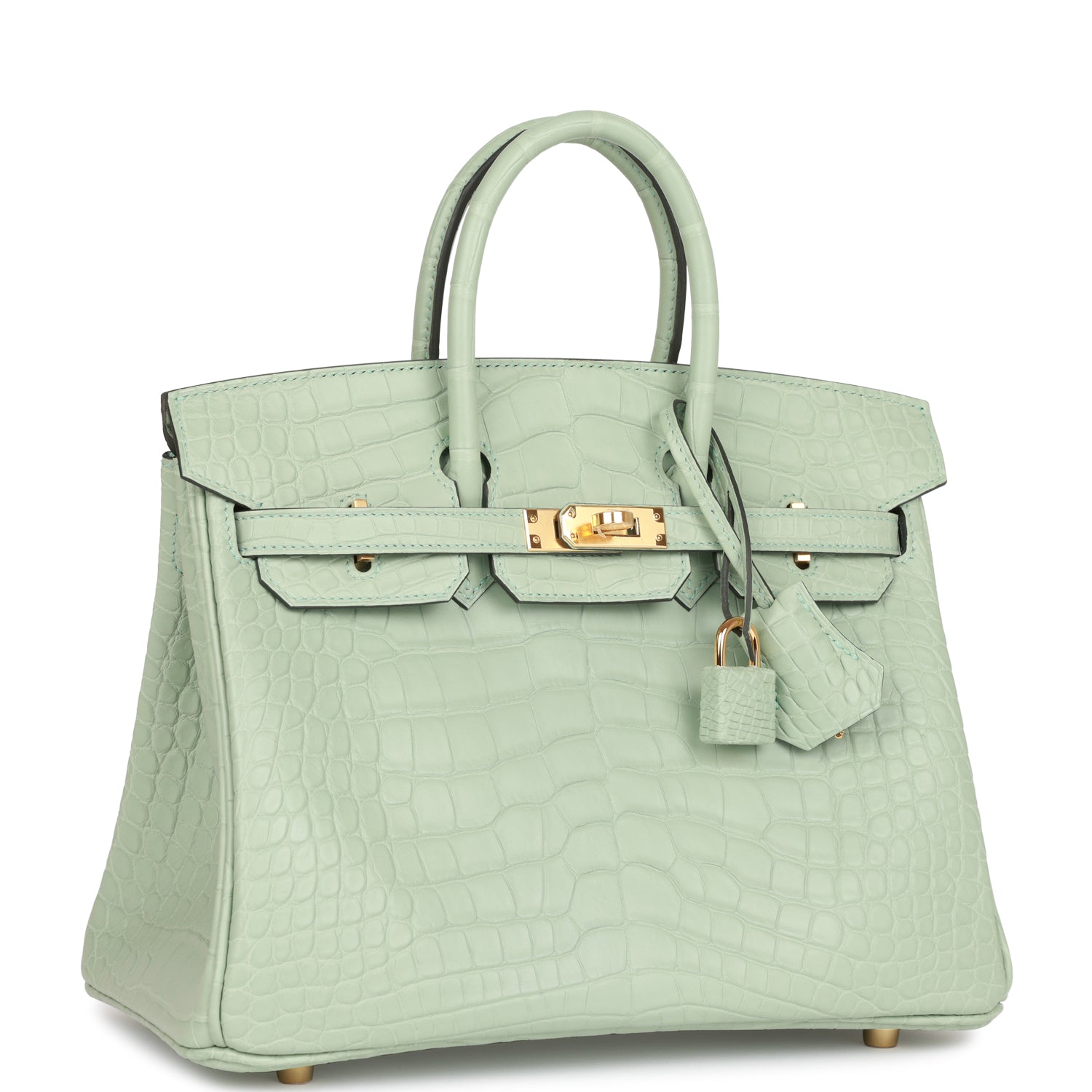 Hermès Birkin 25 Vert D'Eau Matte Alligator Gold Hardware