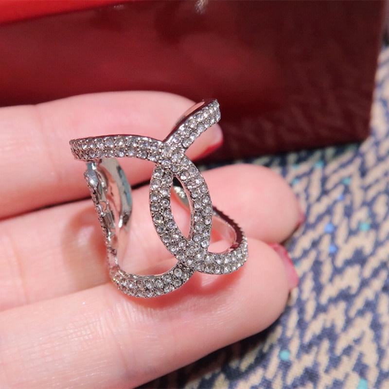 CHANEL Luxury Zircon Open Universal Ring