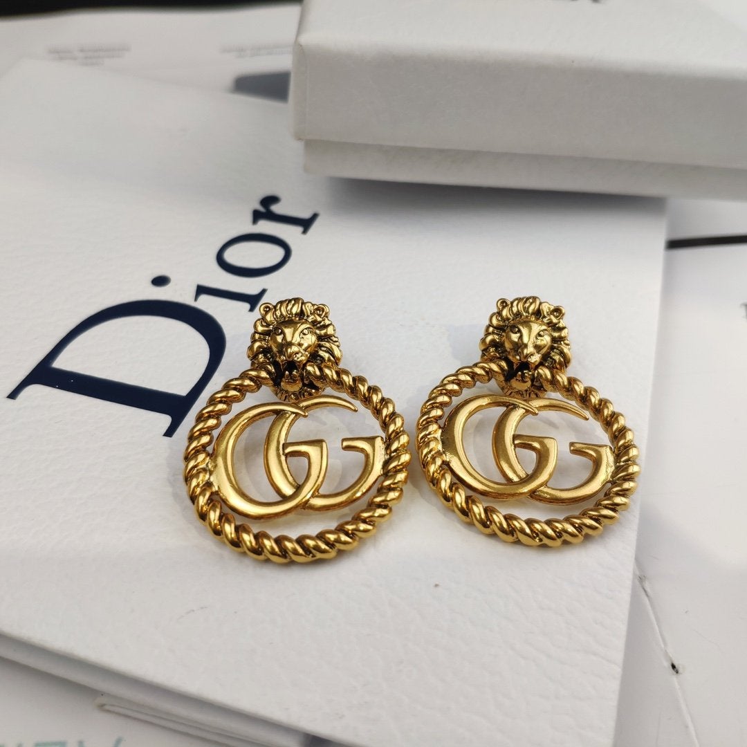 DIOR Vintage Lion Stud Earrings