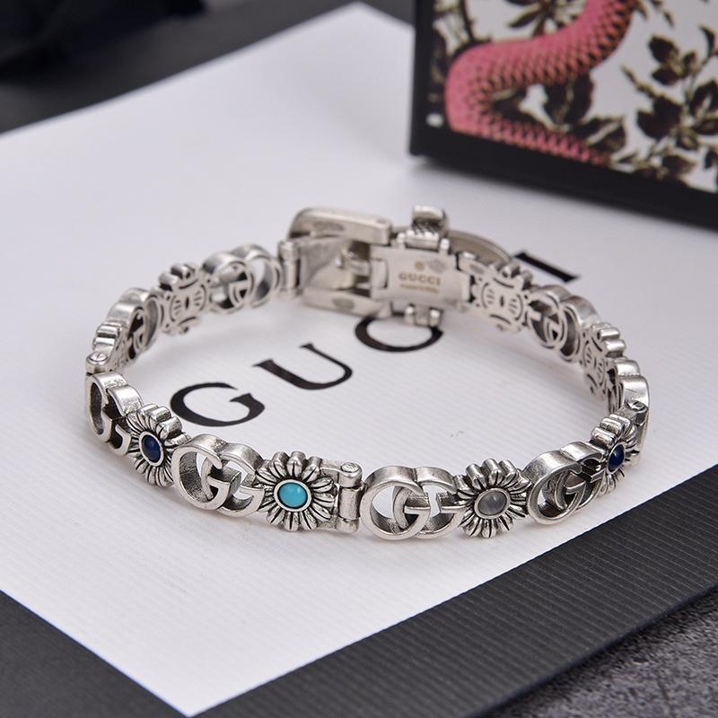 GUCCI Vintage Engraved Wristband Bronze Bracelet