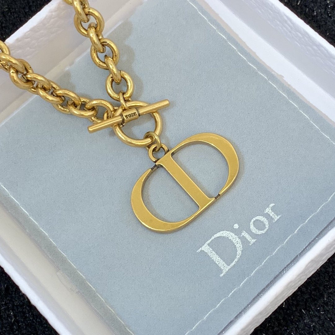 DIOR Gold-finish Metal Bolt Buckle Bracelet/necklace