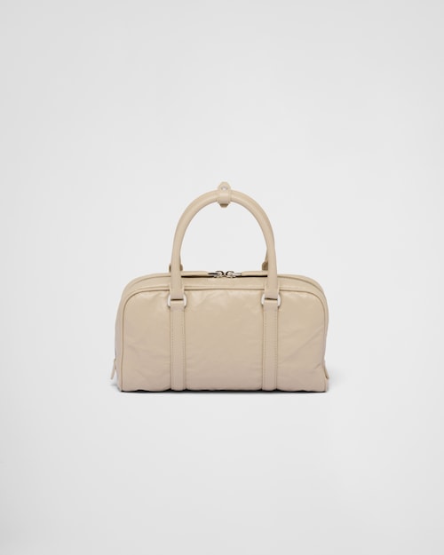 Prada Antique nappa leather multi-pocket top-handle bag - Desert Beige