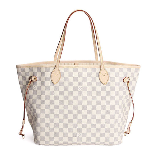 LV N51107 Neverfull MM Shoulder Bag Damier Azur Canvas