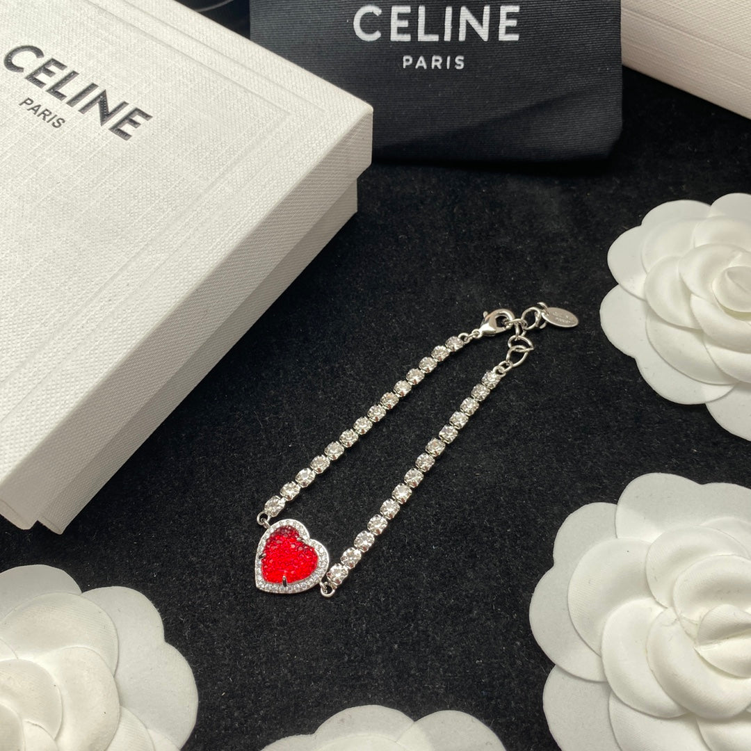 CELINE Love Necklace and Bracelet and Stud Earrings