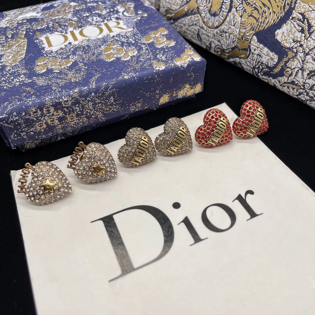 DIOR Fashionable heart-shaped earrings