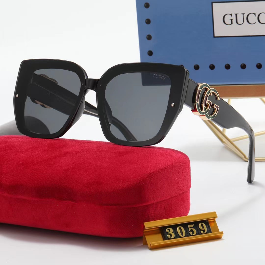 7-color fashion double GLOGO temple polarized sunglasses