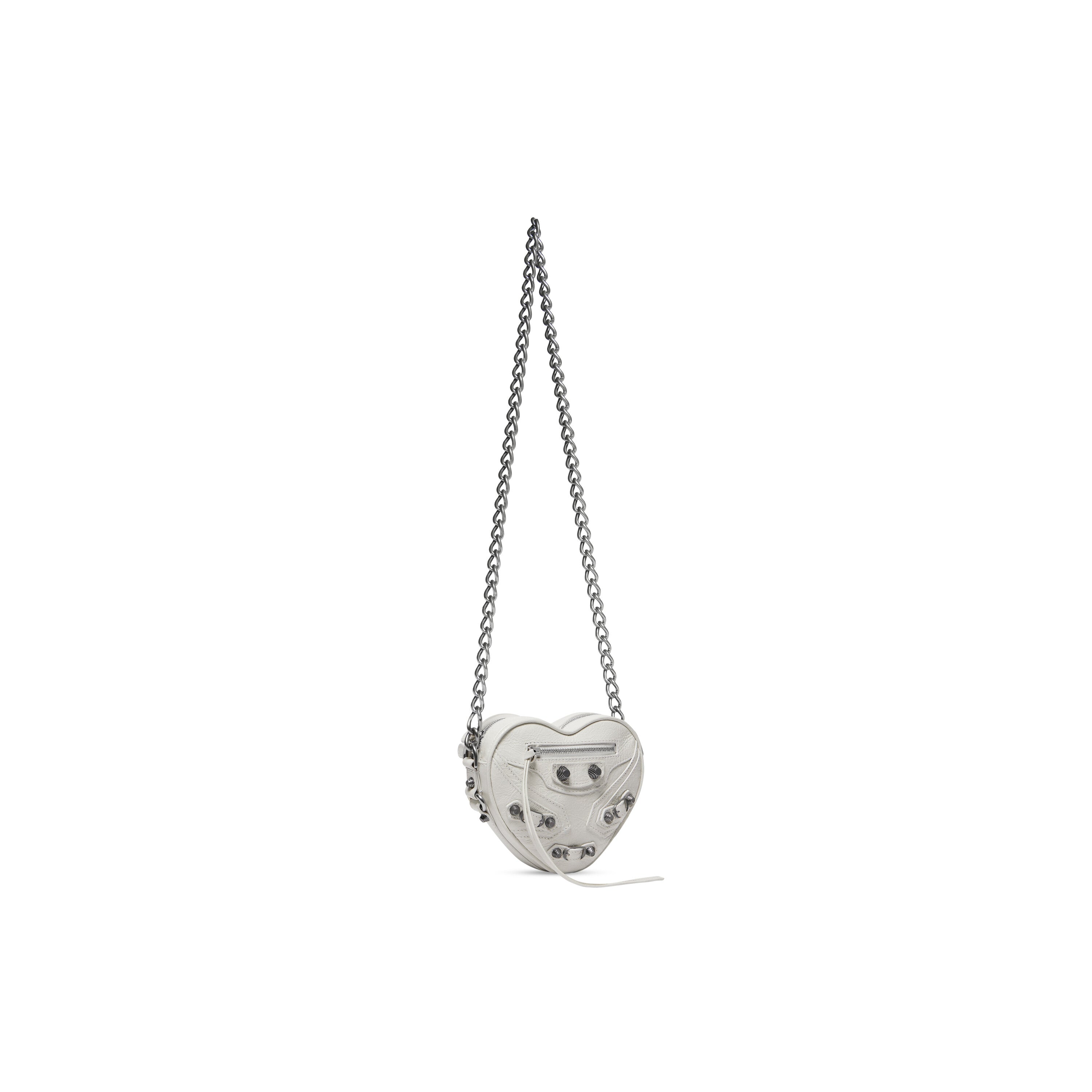 WOMEN'S LE CAGOLE HEART MINI BAG IN OPTIC WHITE