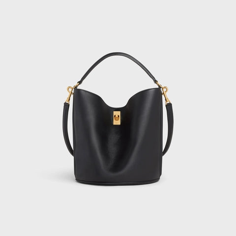 BUCKET 16 BAG IN SMOOTH CALFSKIN BLACK