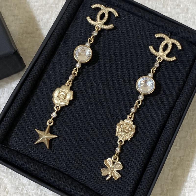CHANEL Crystal Pendant Earrings