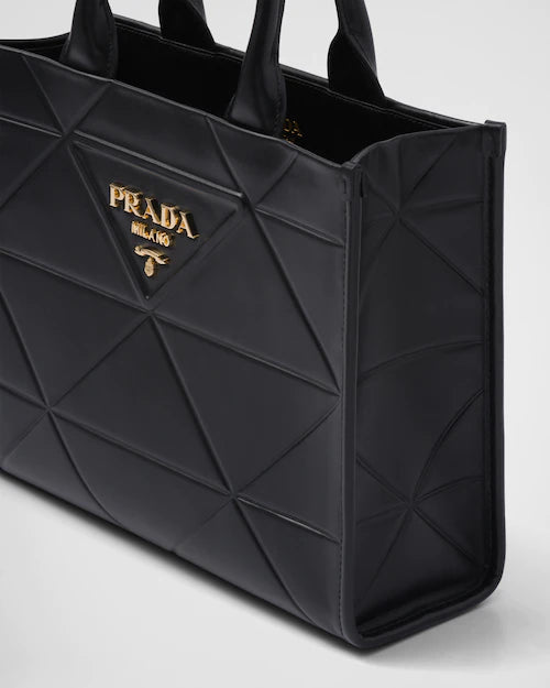 Prada Small leather Symbole bag with topstitching - Black