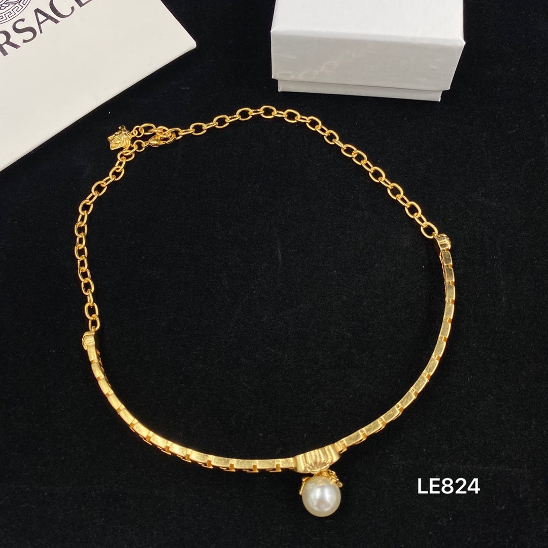 VERSACE Gold Pop Pearl Necklace