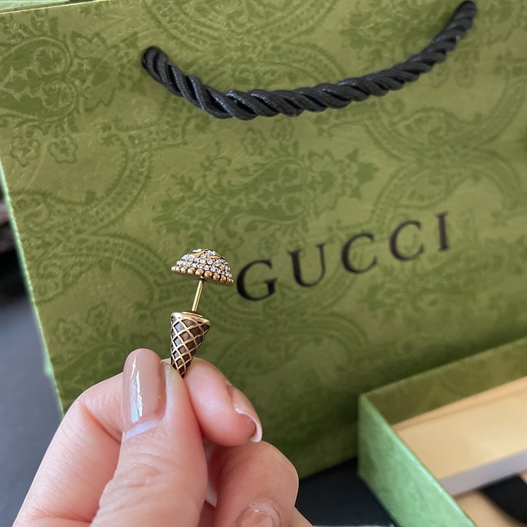 GUCCI retro ice cream rhinestone earrings