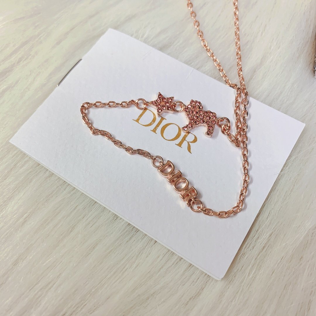 DIOR Luxury Rose Gold Lion Pendant Necklace