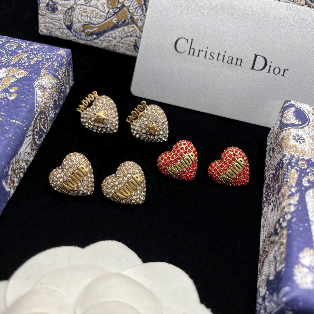 DIOR Fashionable heart-shaped earrings