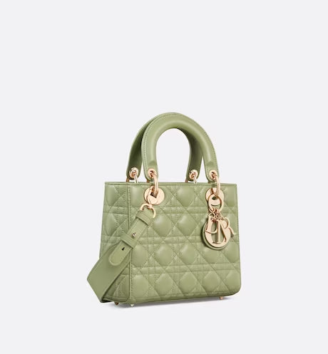 SMALL LADY DIOR MY ABCDIOR BAG Ethereal Green Cannage Lambskin
