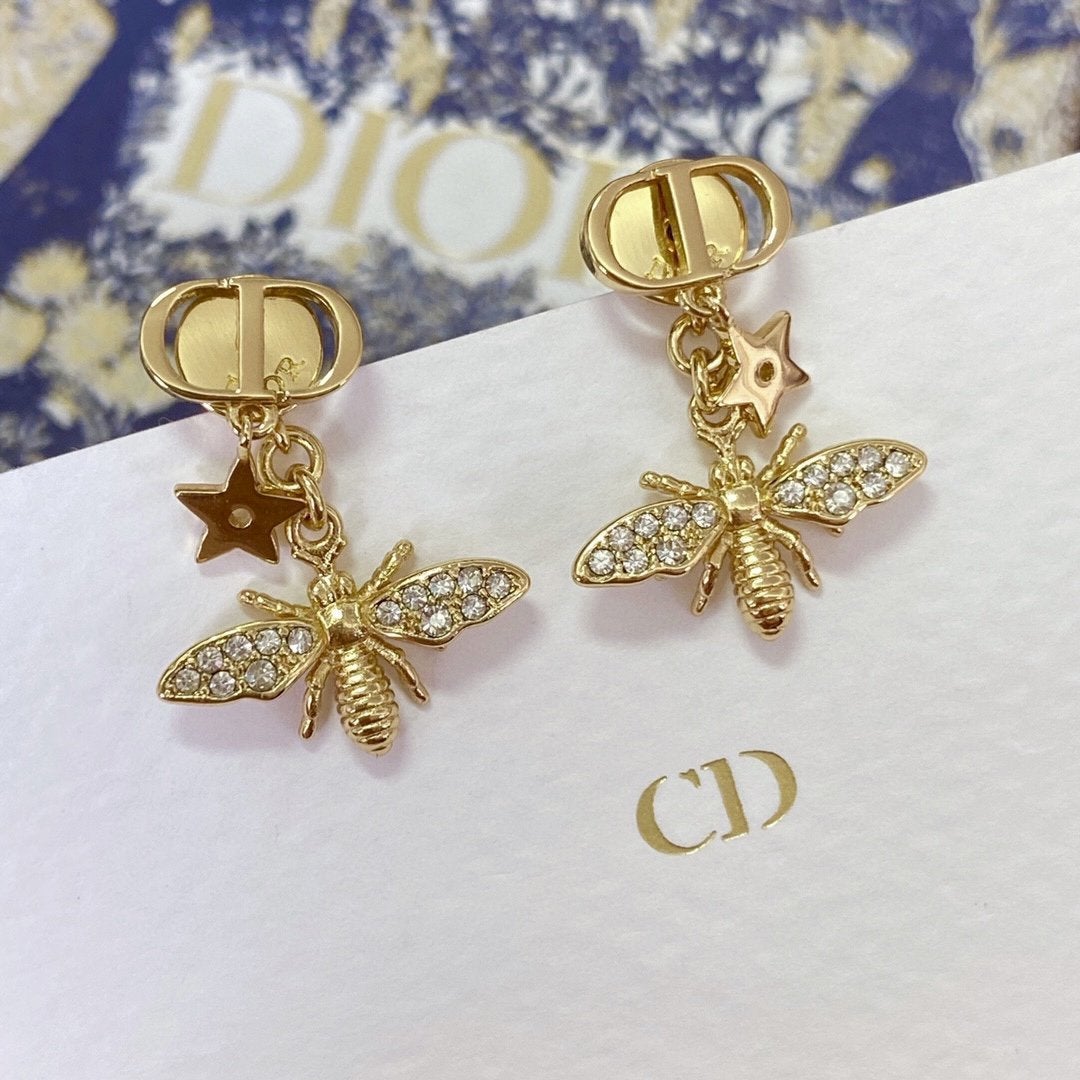 DIOR Royal Bee Pendant Earrings