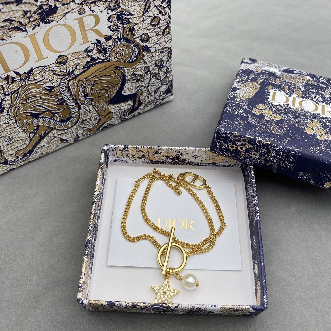 DIOR double-layer pearl star bracelet