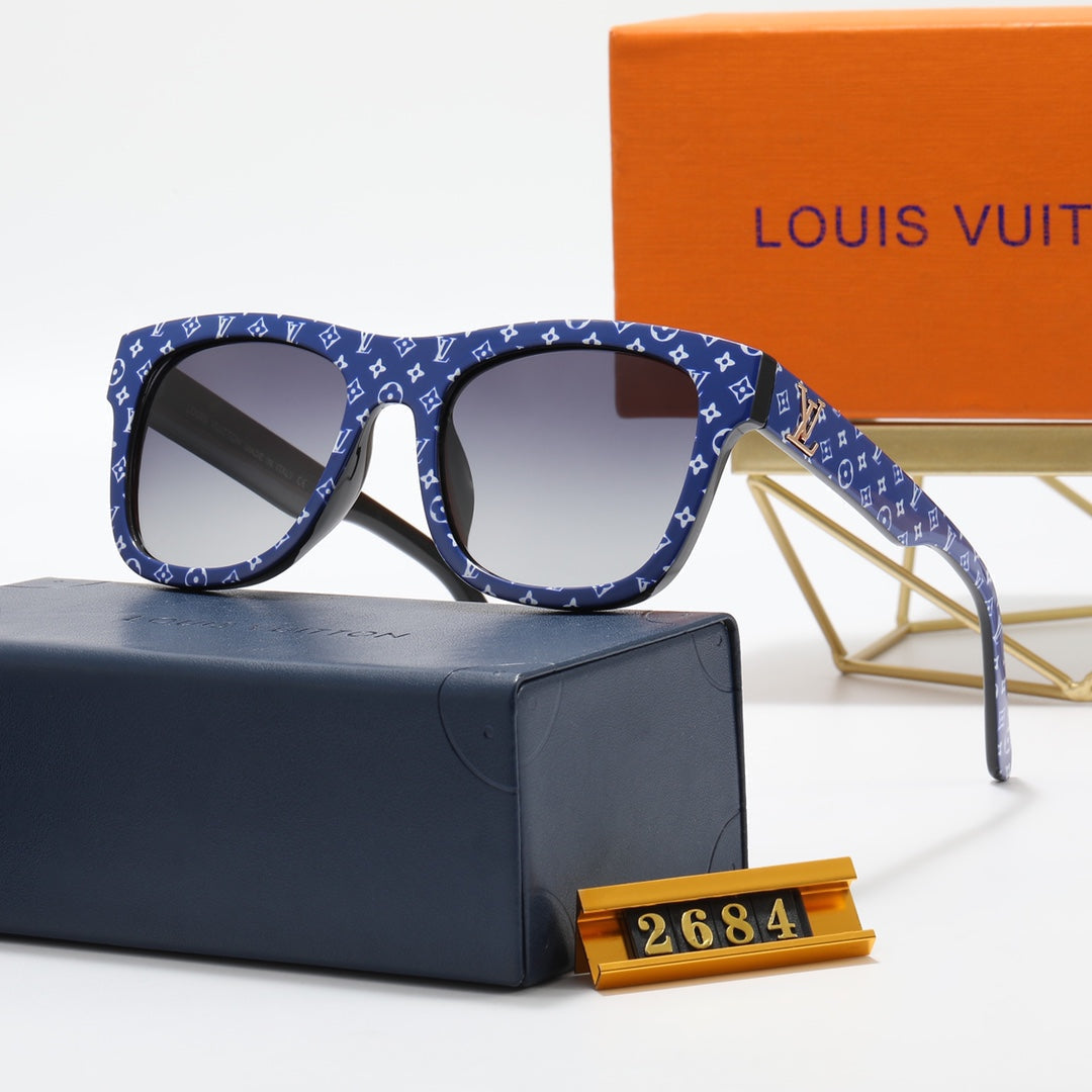 5 color fashion oval four-leaf clover print polarized sunglasses