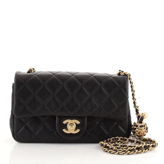 Pearl Crush Flap Bag Quilted Lambskin Mini