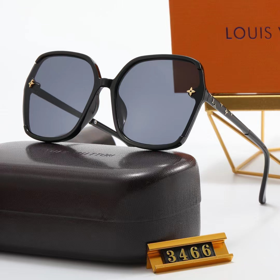 8-color fashion four-leaf clover print temple polarized sunglasses