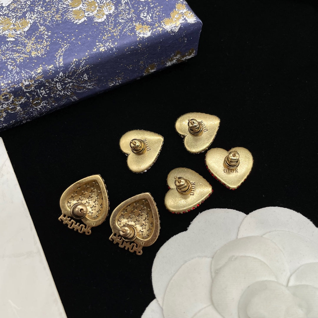 DIOR Fashionable heart-shaped earrings