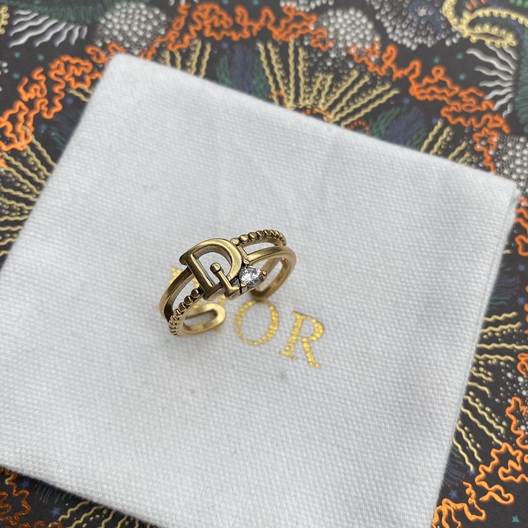 DIOR Vintage inlaid rhinestone ring