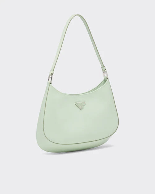 Prada Cleo brushed leather shoulder bag - Aqua