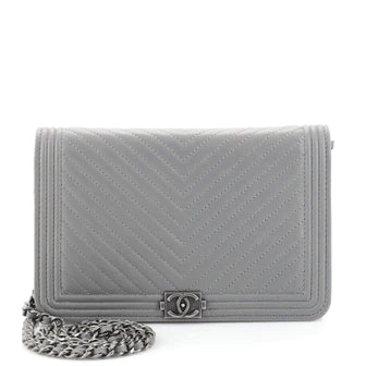Chanel Boy Wallet on Chain Chevron Calfskin