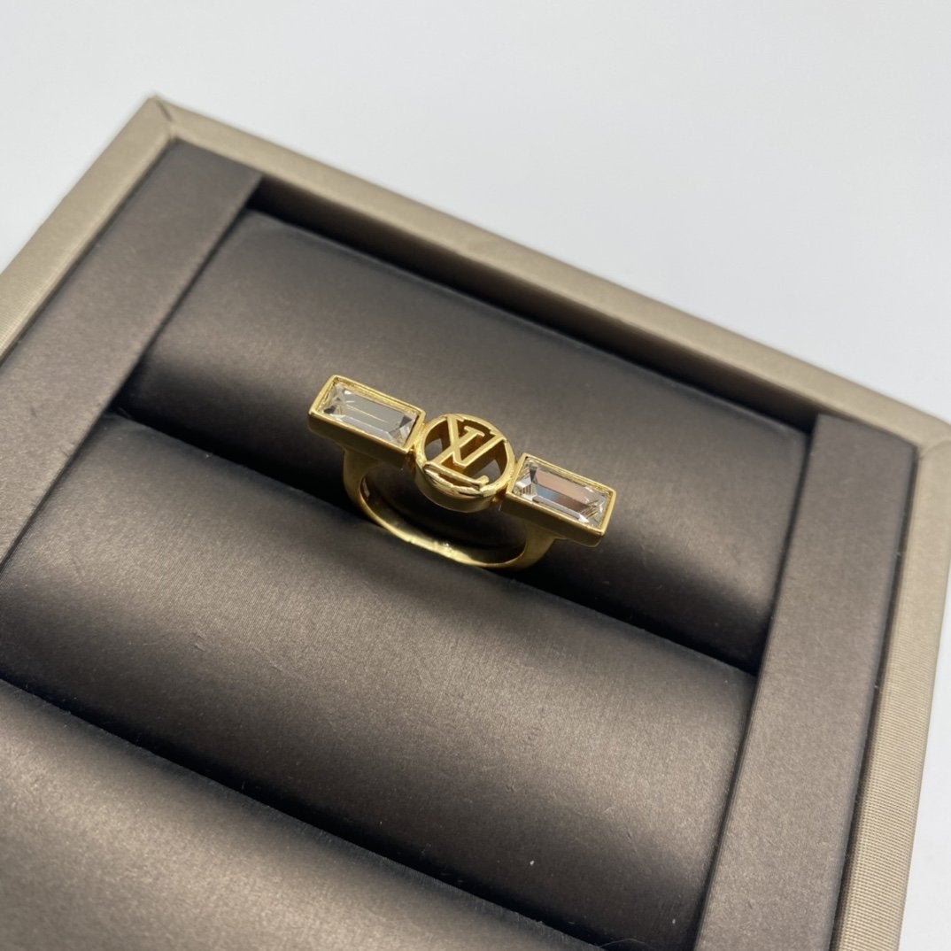 LV Retro Double Rhinestone Ring