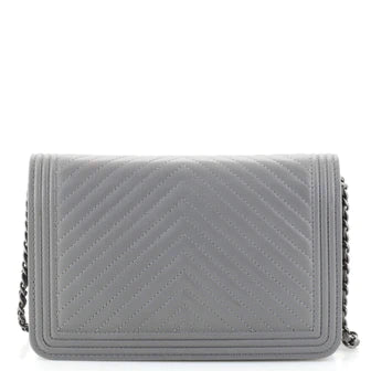 Chanel Boy Wallet on Chain Chevron Calfskin
