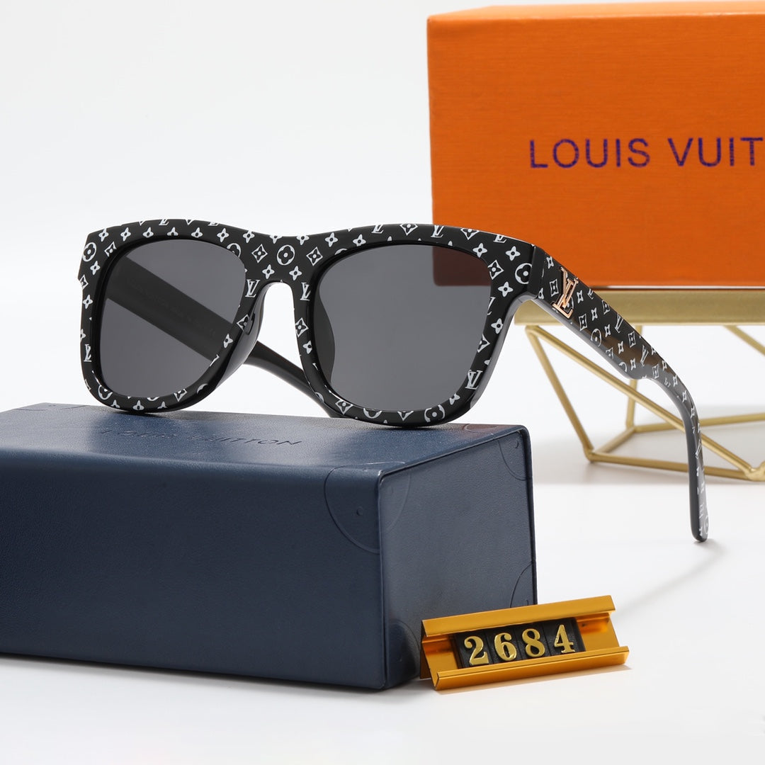 5 color fashion oval four-leaf clover print polarized sunglasses