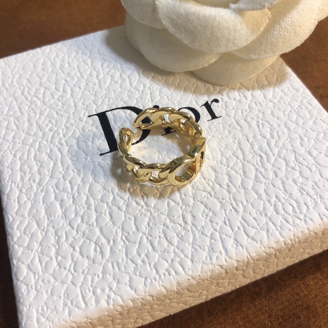 DIOR Hollow Letter Open Ring