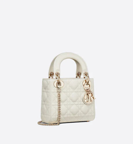MINI LADY DIOR BAG Latte Cannage Lambskin