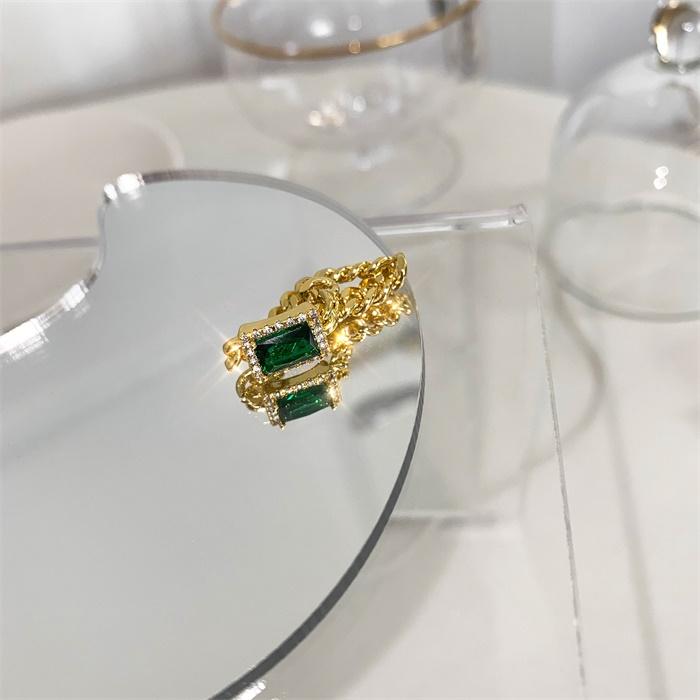 Retro Emerald Rhinestone Ring