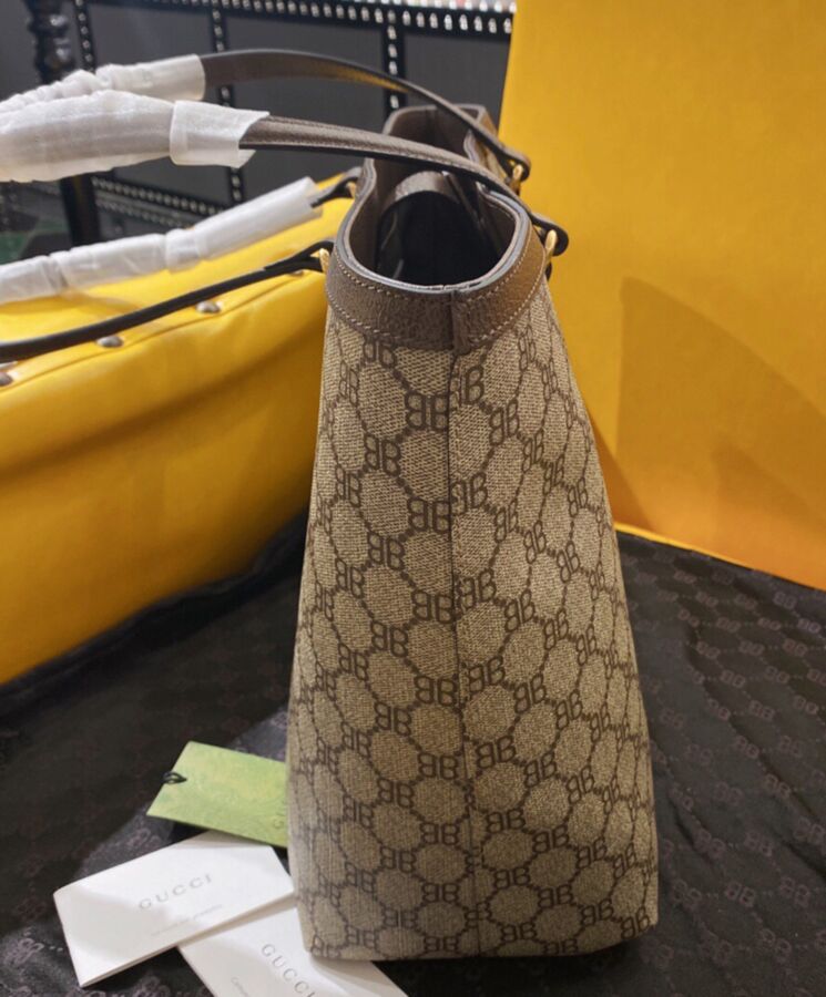 Balenciaga Hacker Graffiti Large Tote Bag Dark Coffee