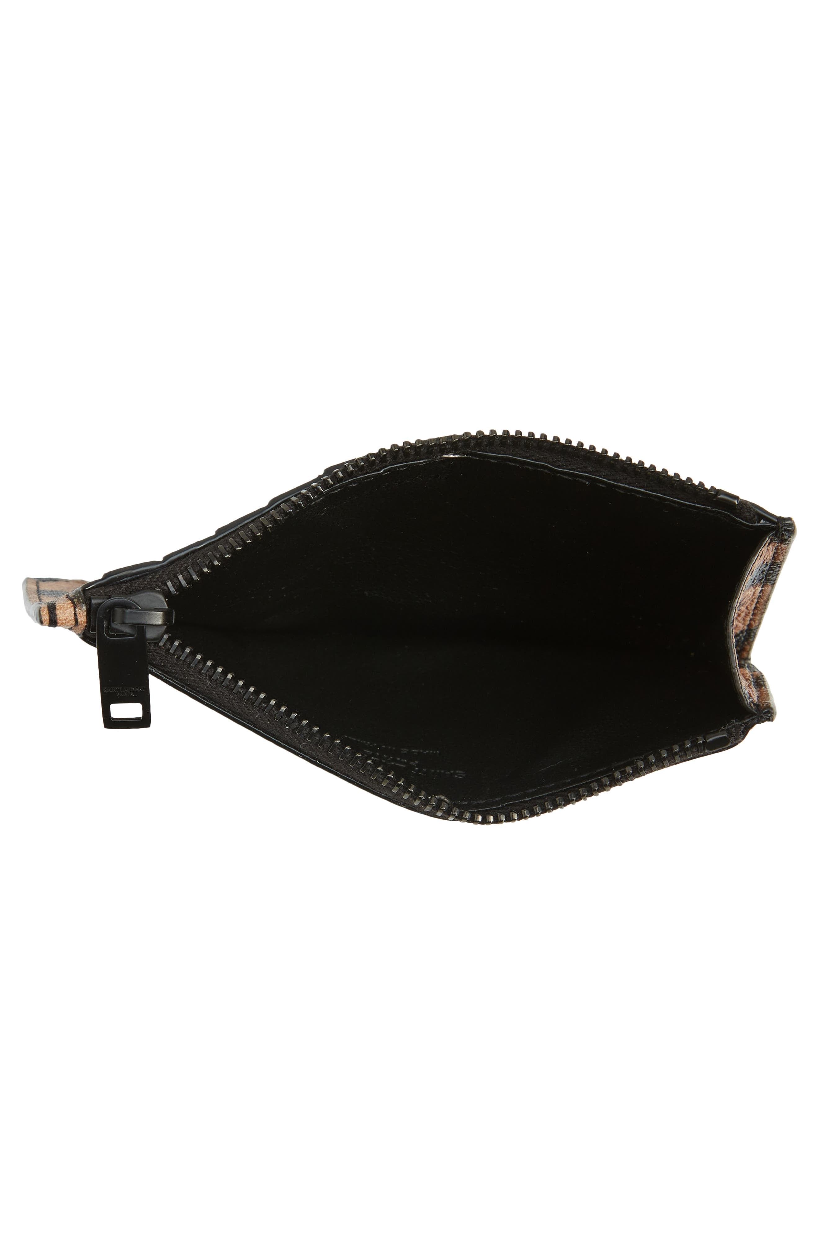 New Trends Fragments Zipped Card Case in Leopard Print