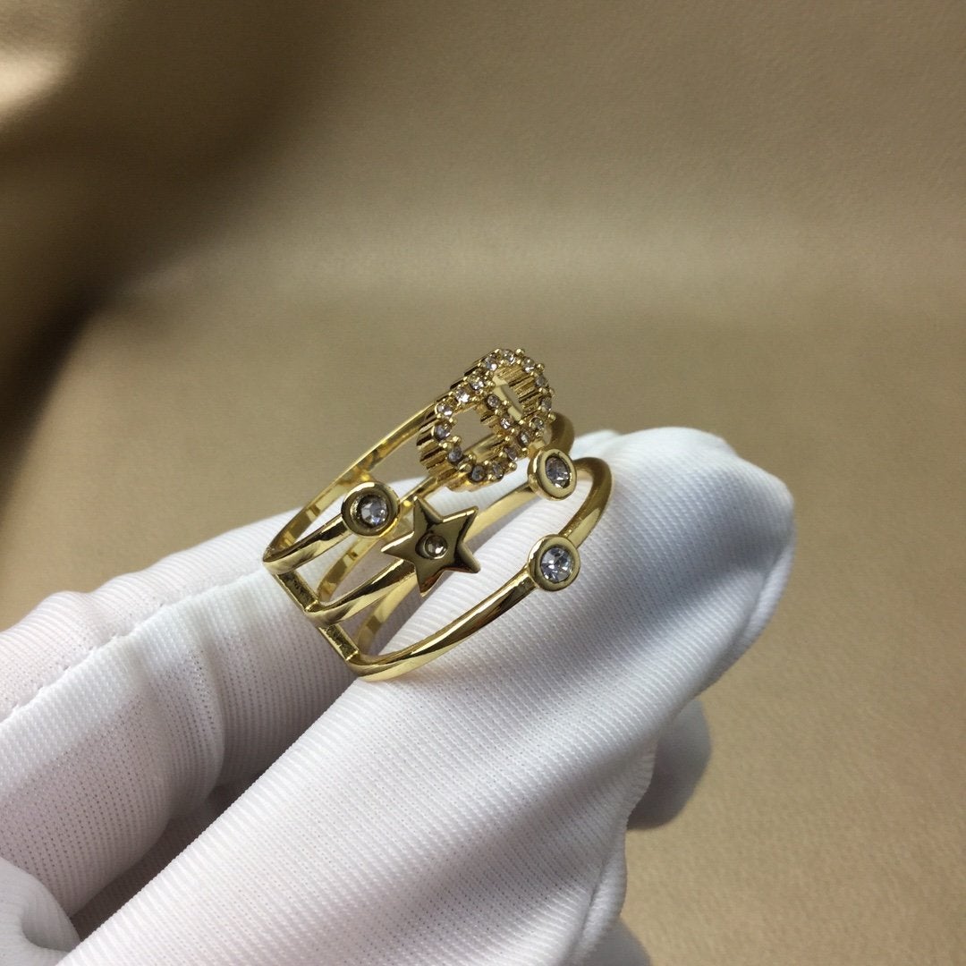 DIOR Fashion Star Rhinestone Ring