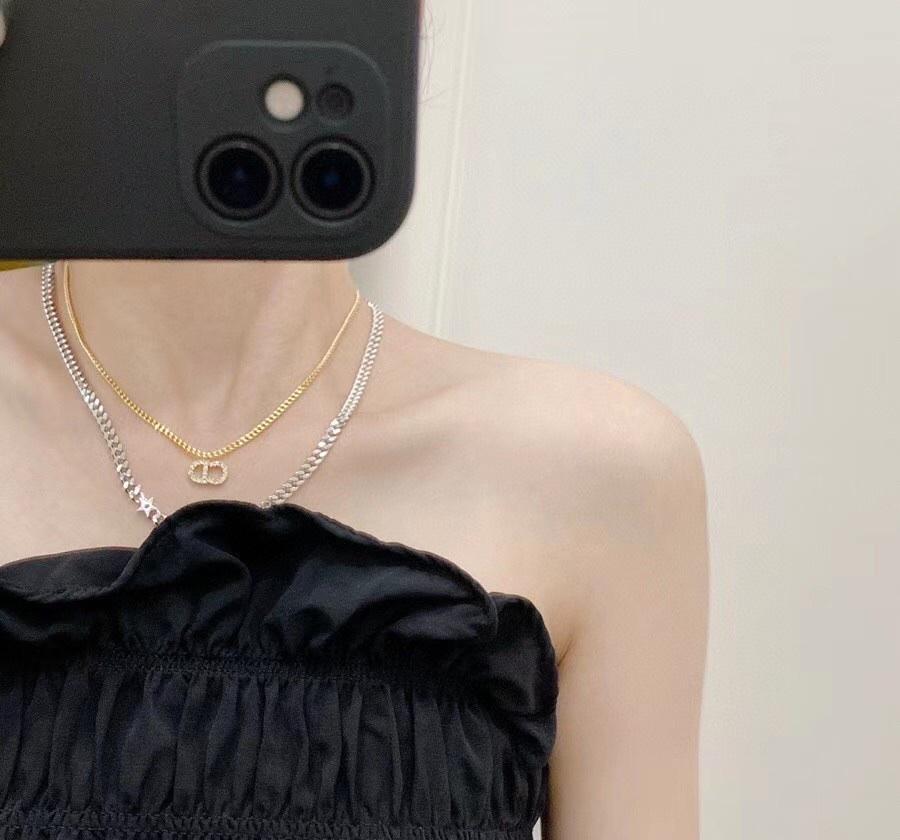 DIOR Letters, Stars, Gold And Silver Two-Tone Necklace