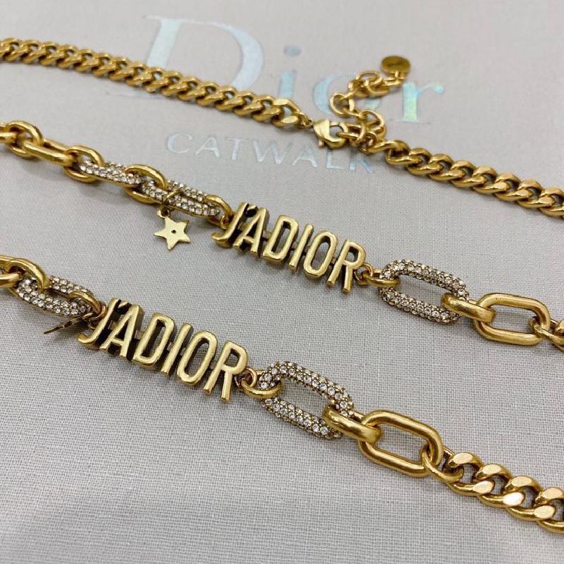 DIOR Luxury Rhinestone Letter Necklace