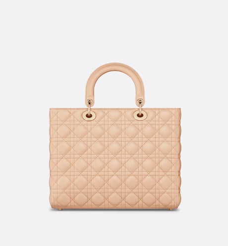 LARGE LADY DIOR BAG Sand Pink Cannage Lambskin