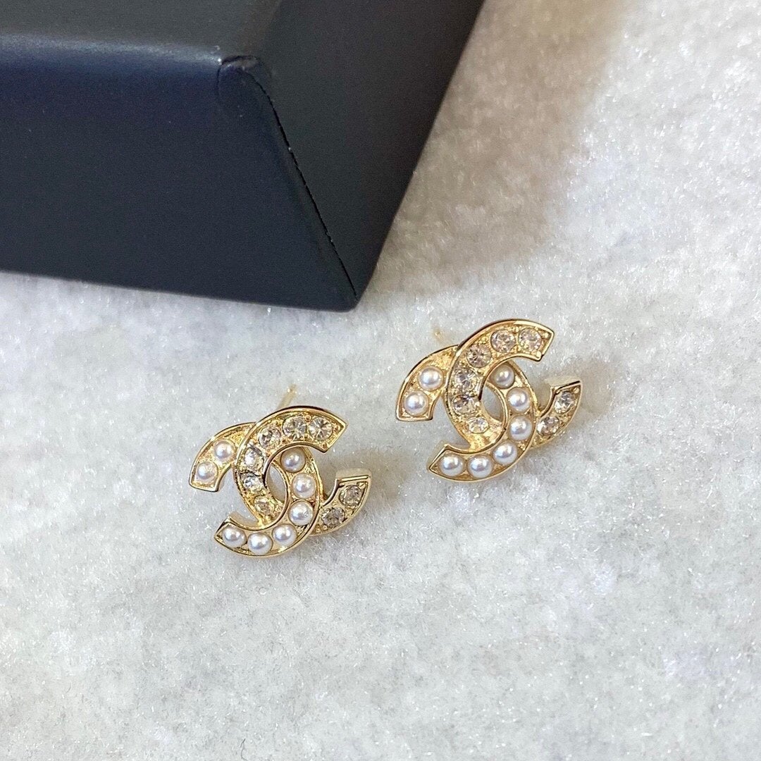 CHANEL Retro Distressed Crystal Earrings with Diamonds