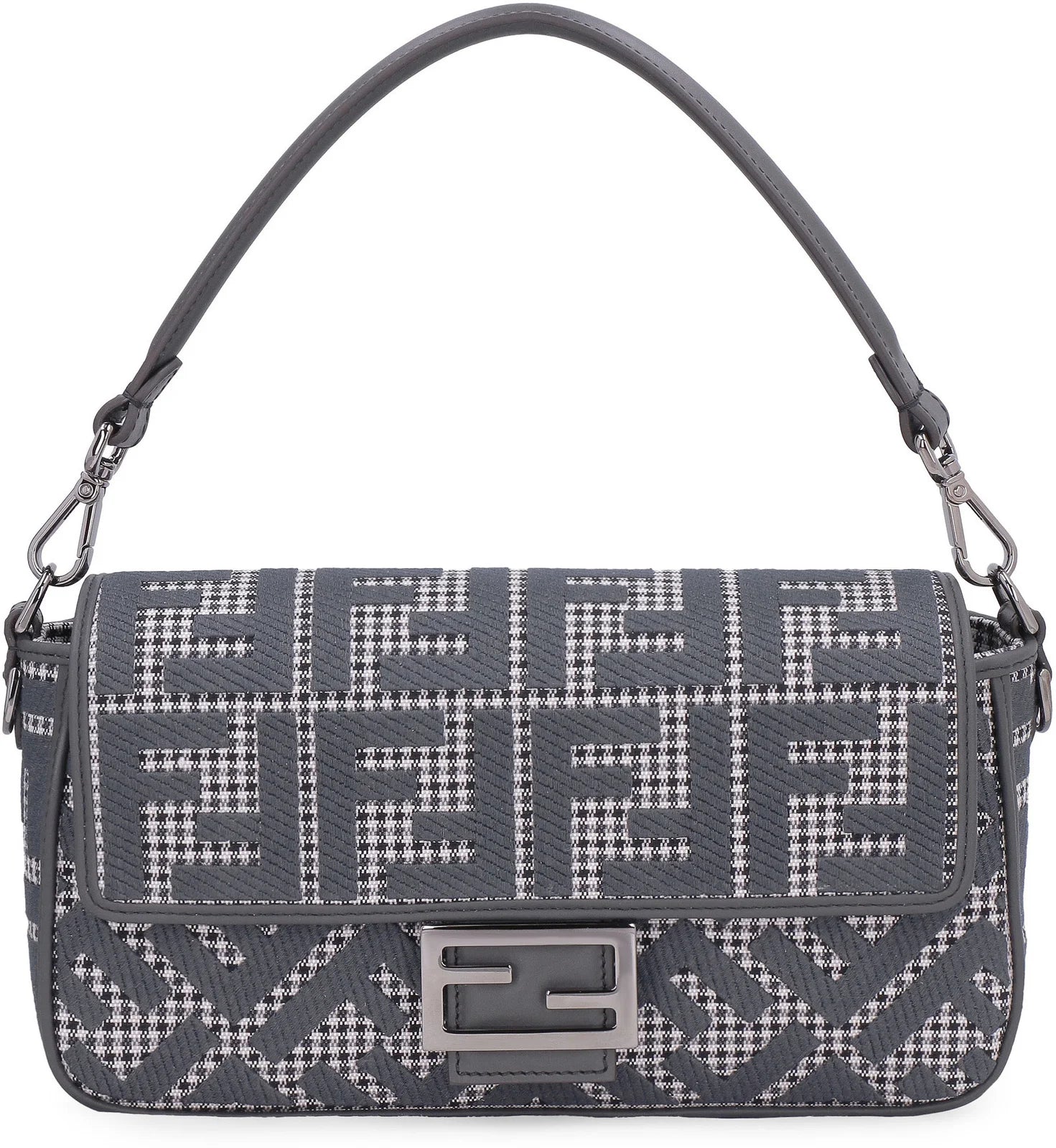 Fendi Baguette FF Embroidered Shoulder Bag