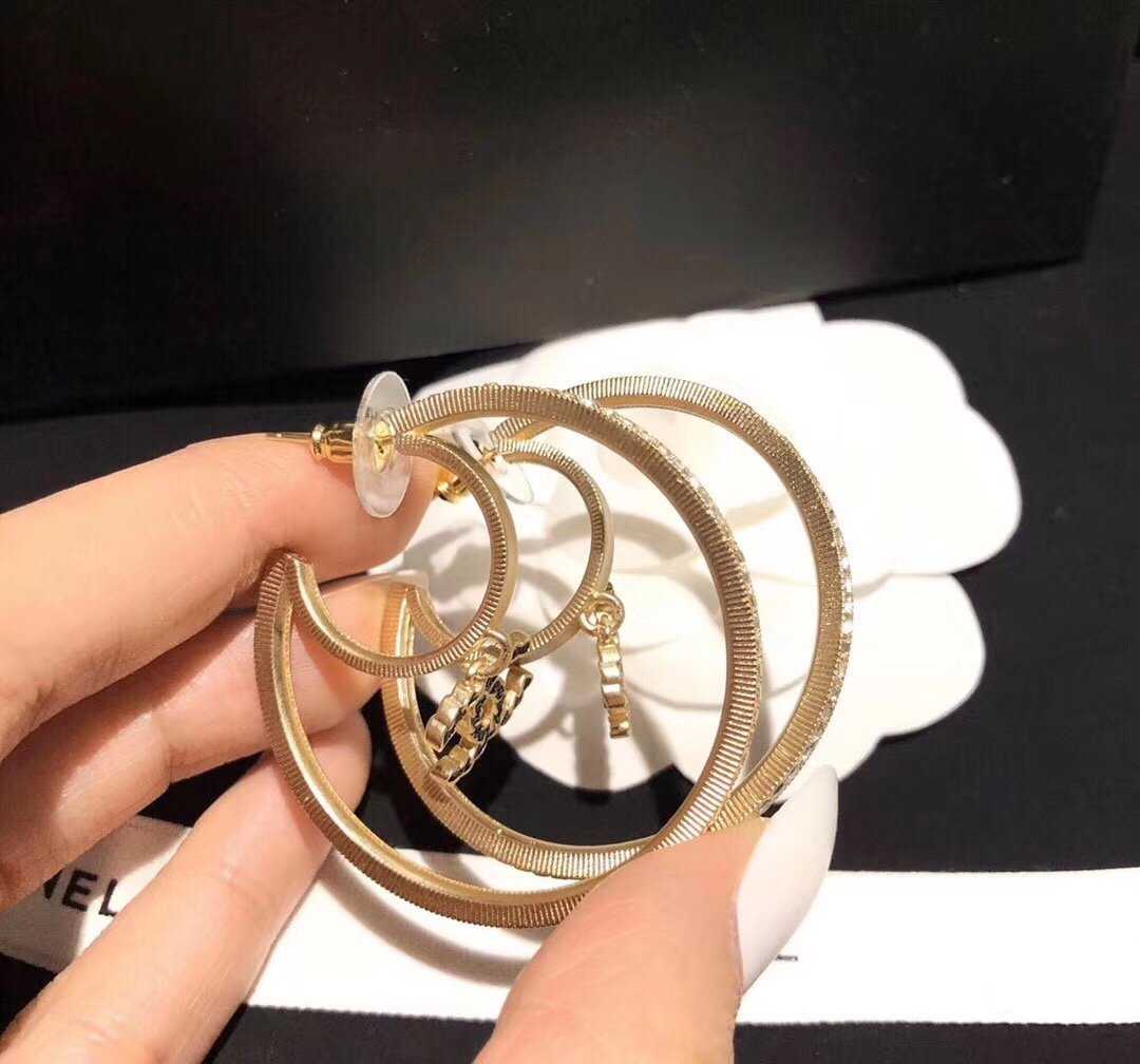 CHANEL Elegant Crystal Large Pendant Earrings